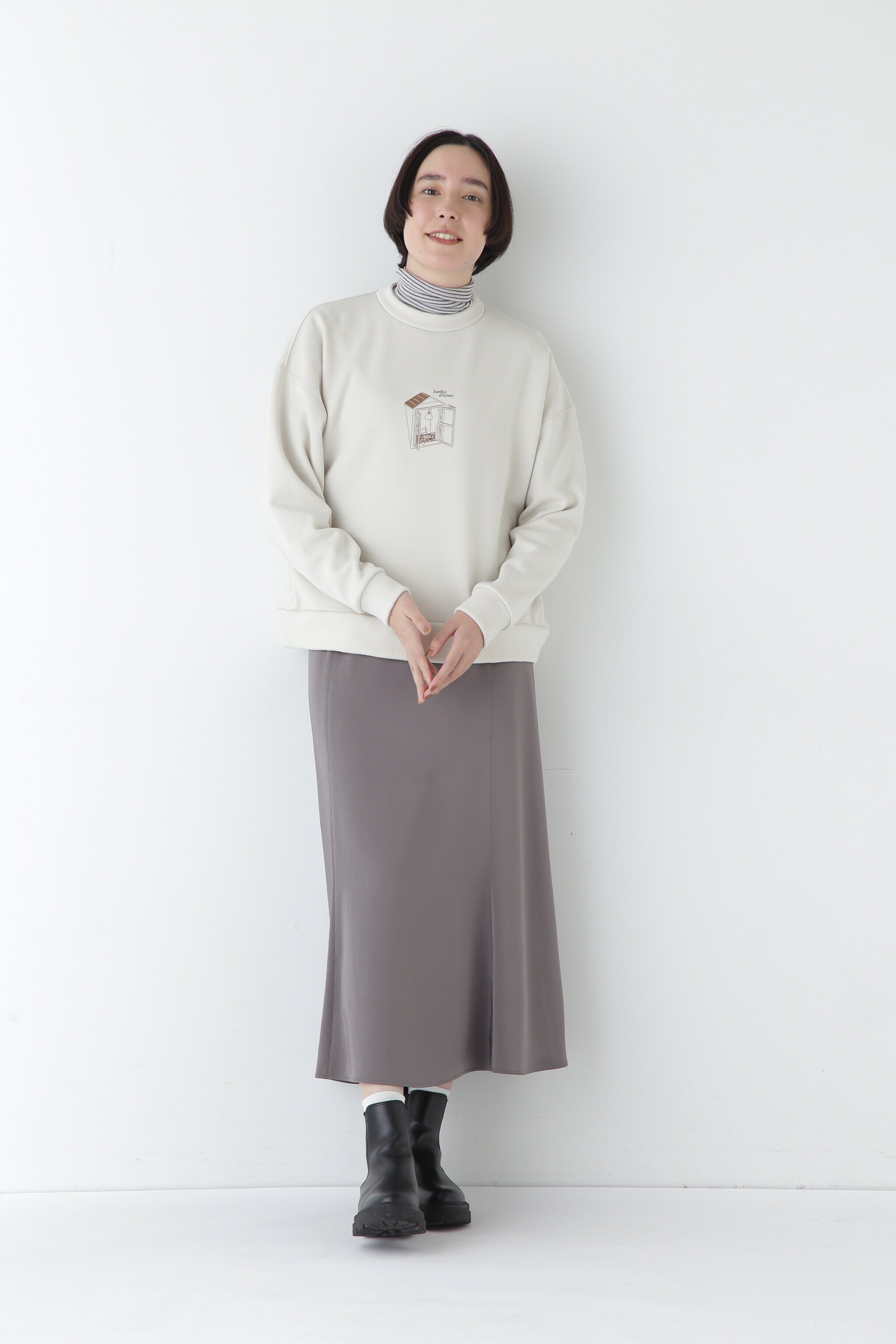  「Ｙｕｎｏｓｕｋｅコラボイラストプリントボトルネックスウェット」|Tシャツ・カットソー|