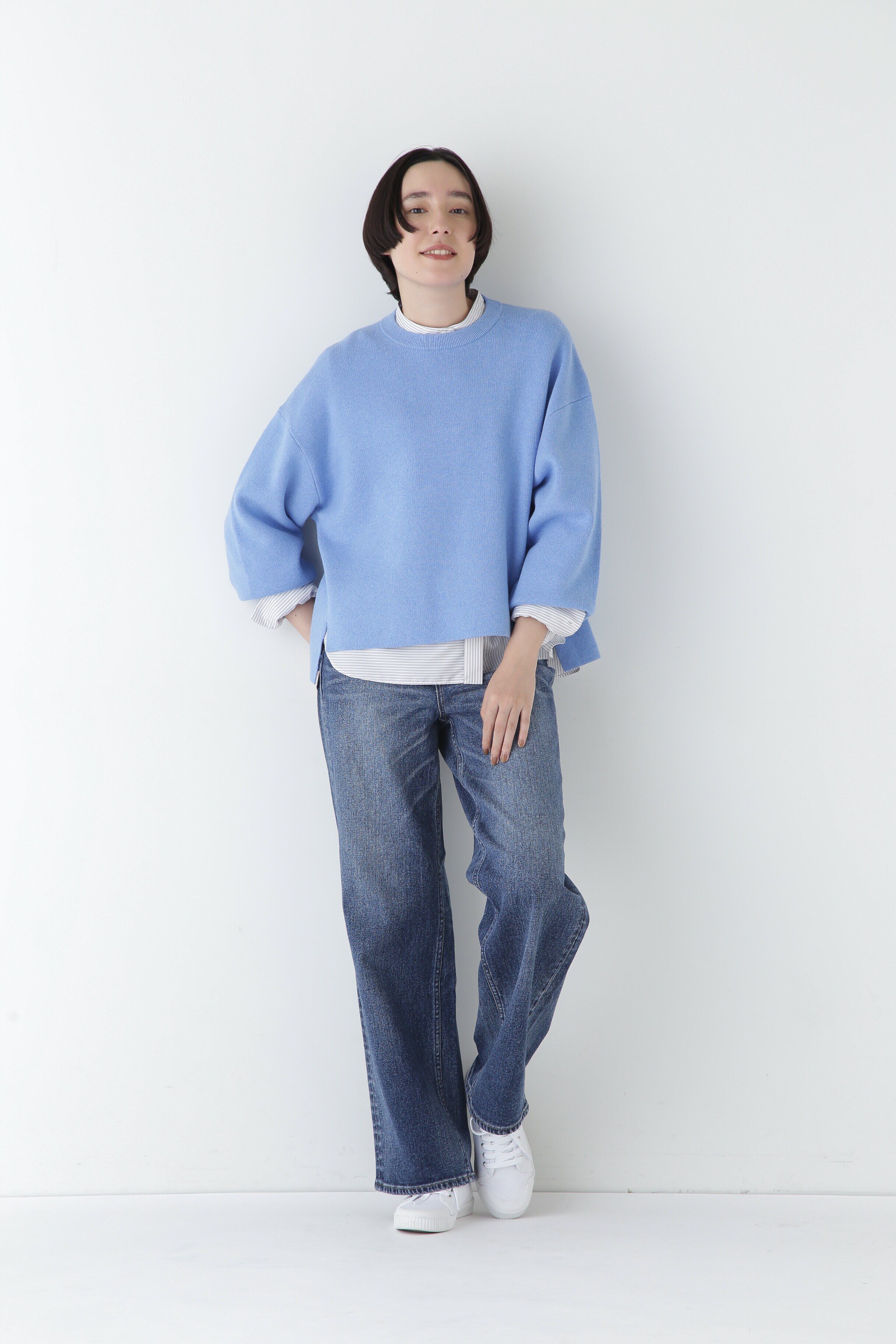  「◆【ウォッシャブル】コットンカシミヤジャカードプルオーバー」|ニット・セーター|