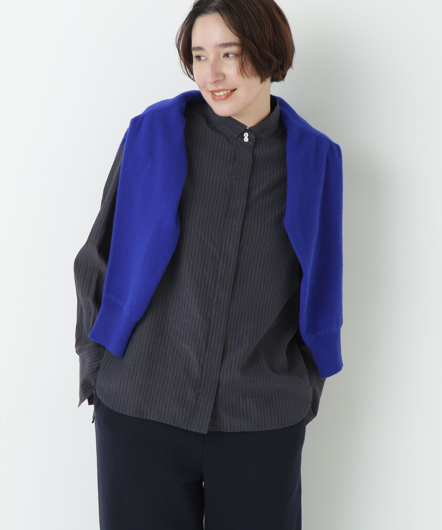  「ストライプローンハイネックシャツ」|シャツ・ブラウス|ネイビースト 3