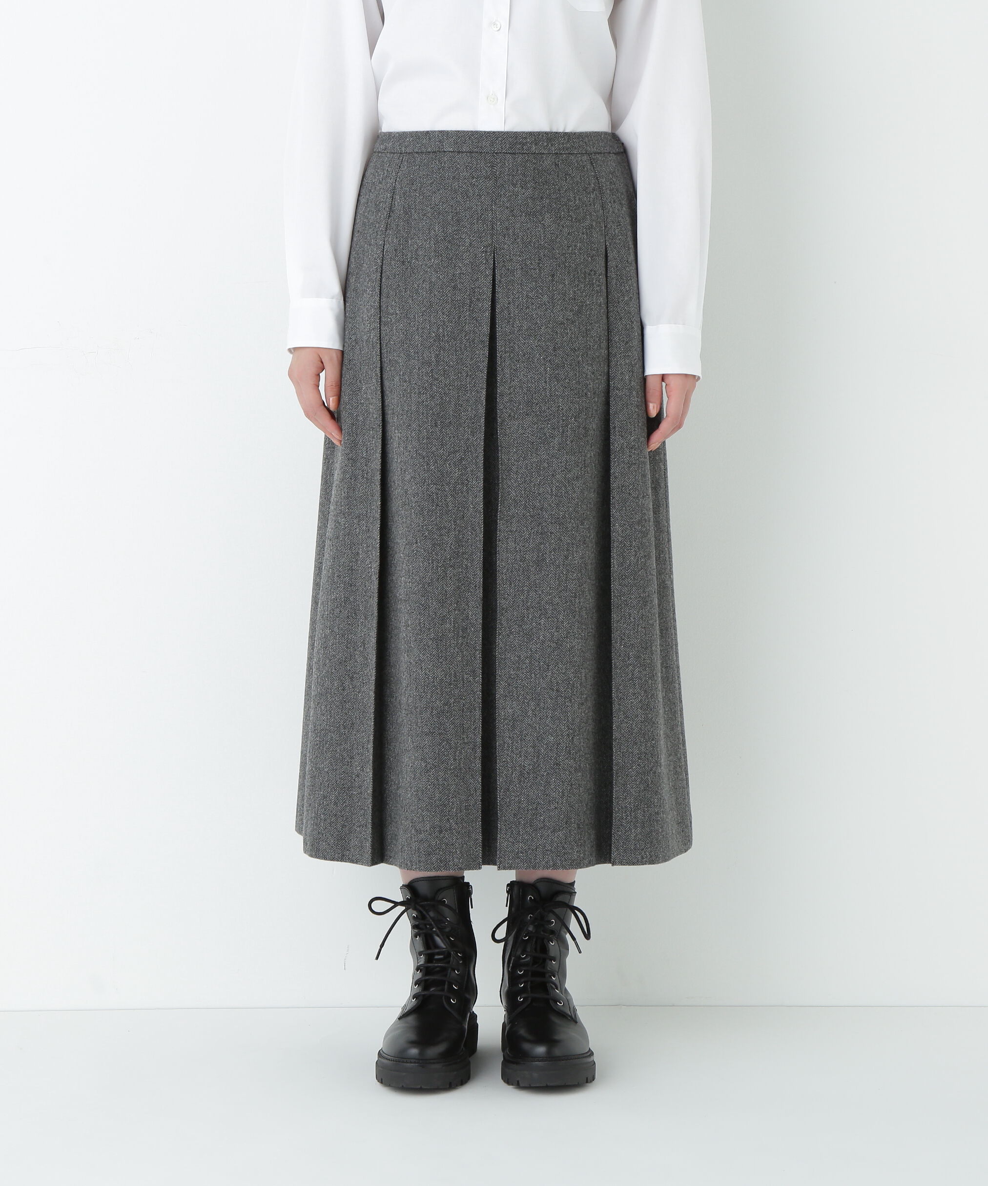  「ヘリンボーンツィードタックスカート」|スカート|