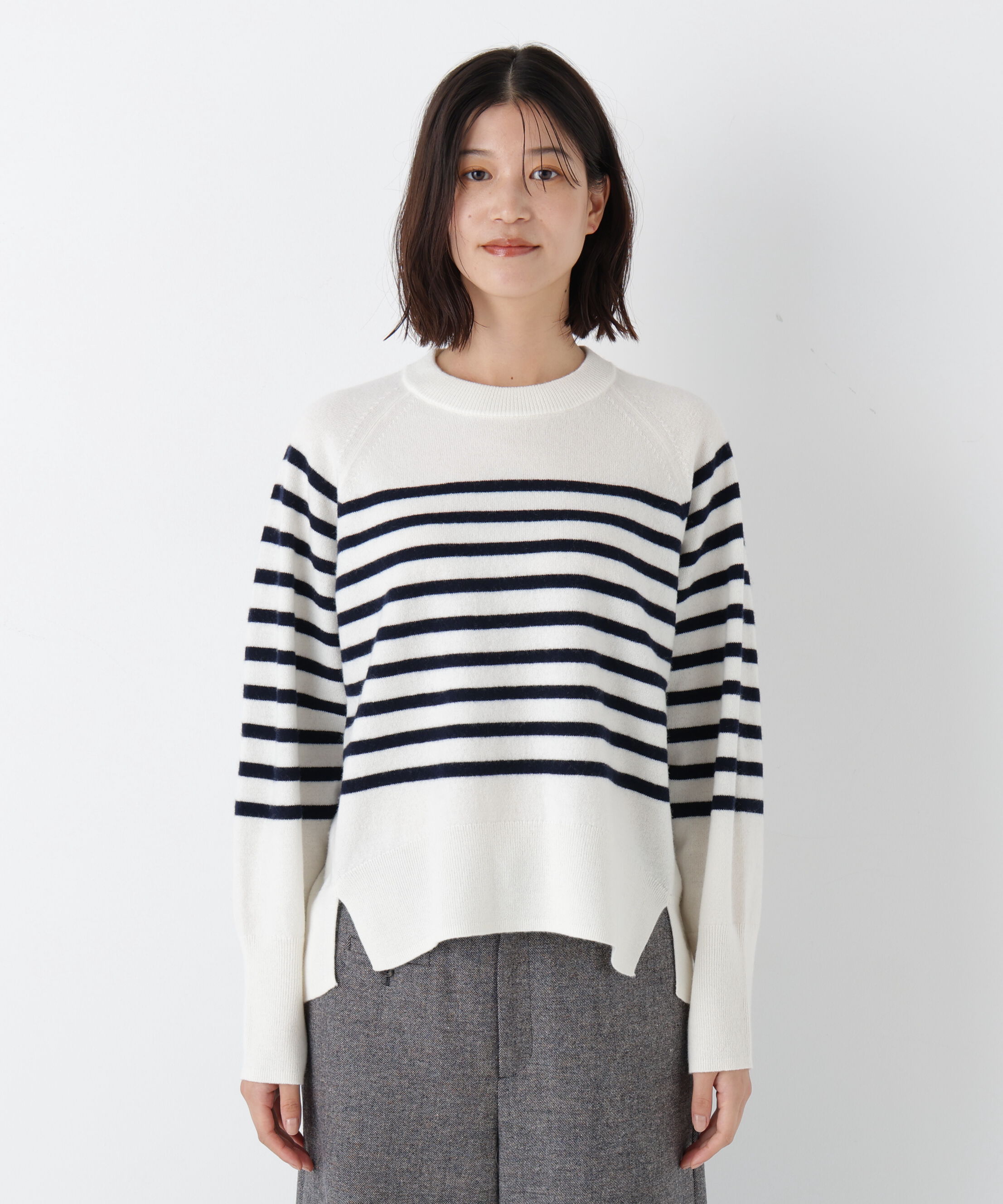  「◆ミドルゲージウールクルーネックプルオーバー」|ニット・セーター|