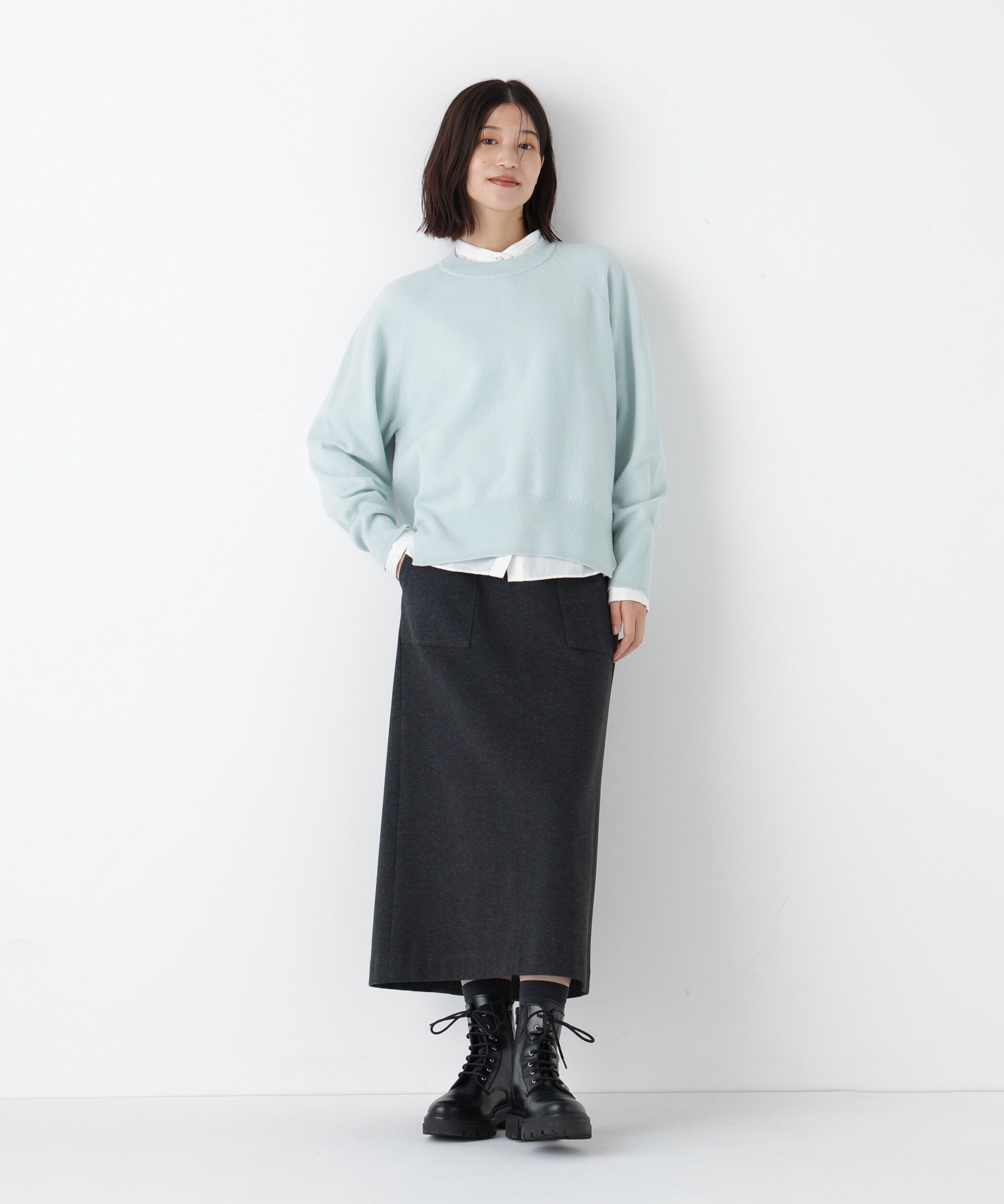  「◆ミドルゲージウールクルーネックプルオーバー」|ニット・セーター|