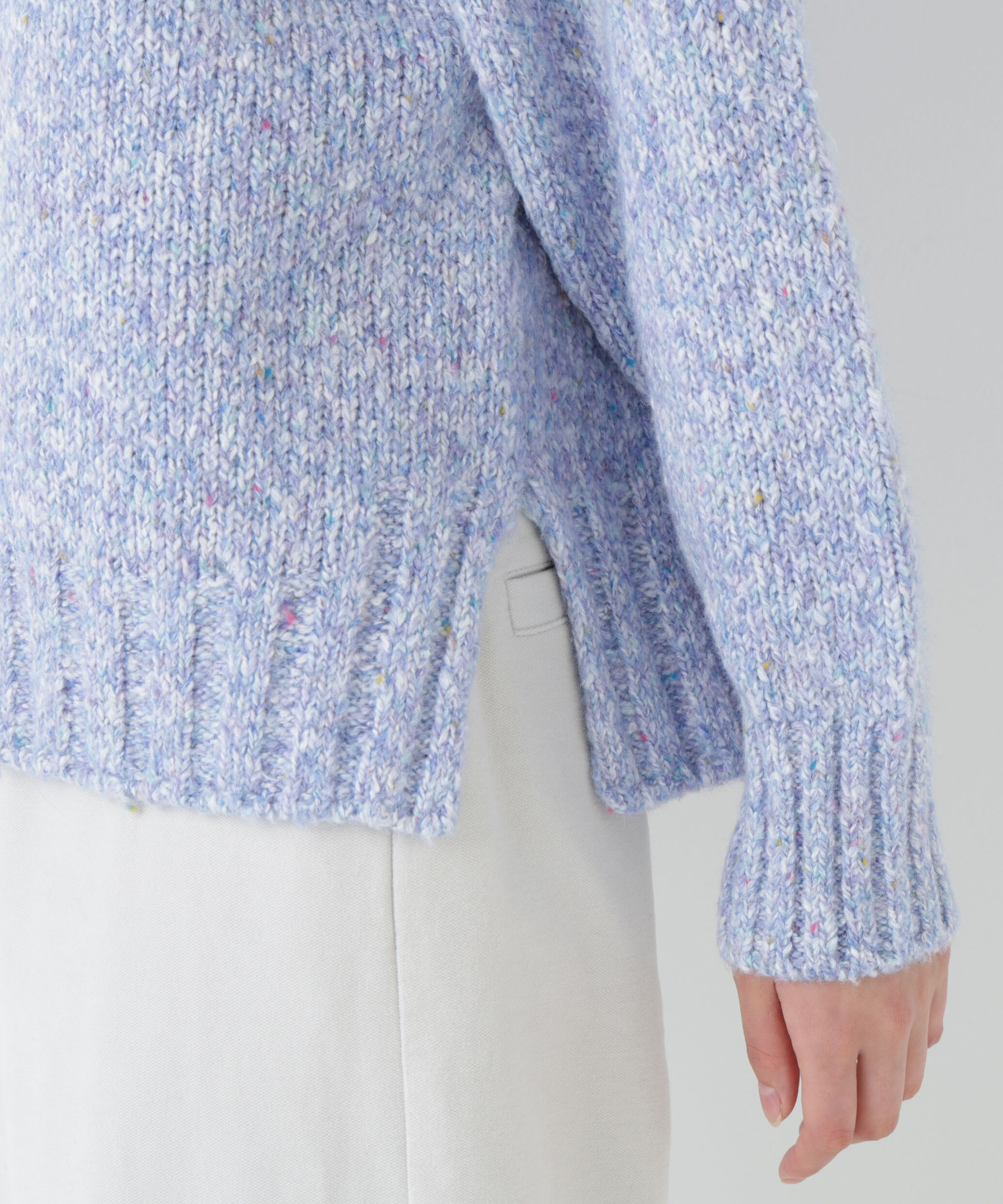  「◆ＭＩＸヤーンクルーネックラグランプルオーバー」|ニット・セーター|