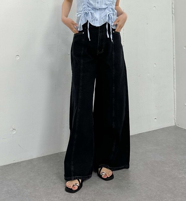 archives「リボン刺繍ワイドデニム／」|デニム|