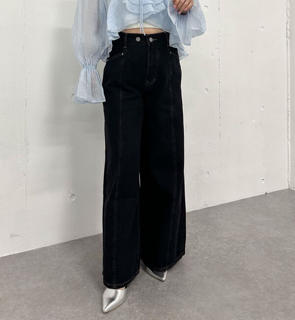 archives「リボン刺繍ワイドデニム／」|デニム|