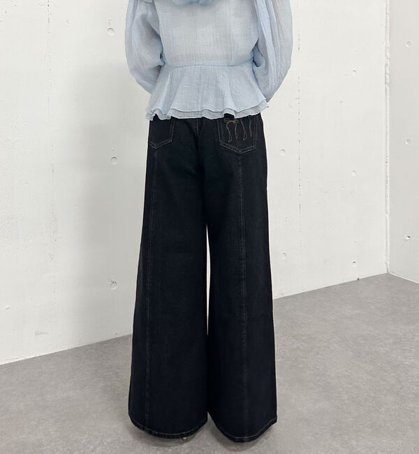 archives「リボン刺繍ワイドデニム／」|デニム|