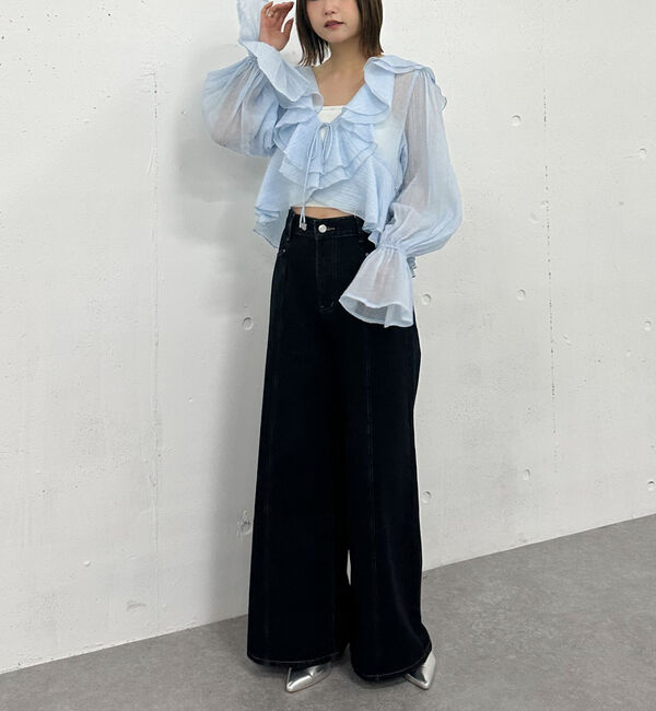 archives「リボン刺繍ワイドデニム／」|デニム|