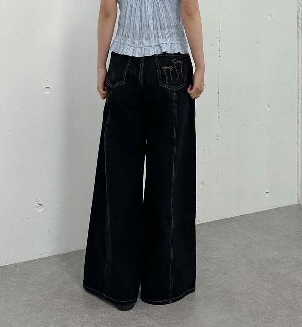 archives「リボン刺繍ワイドデニム／」|デニム|