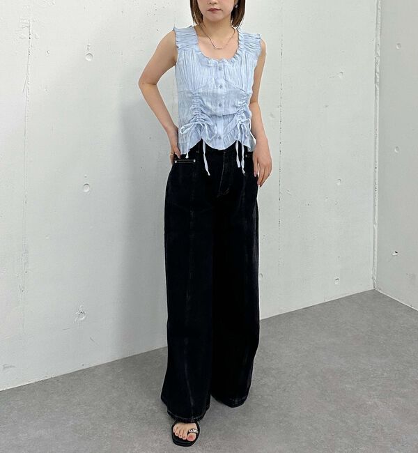 archives「リボン刺繍ワイドデニム／」|デニム|