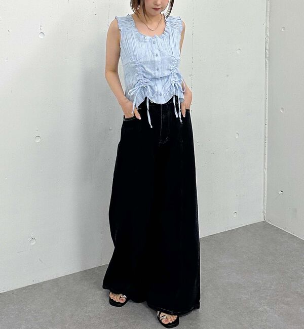 archives「リボン刺繍ワイドデニム／」|デニム|