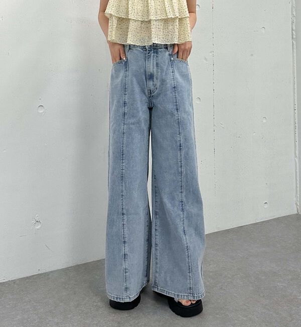 archives「リボン刺繍ワイドデニム／」|デニム|