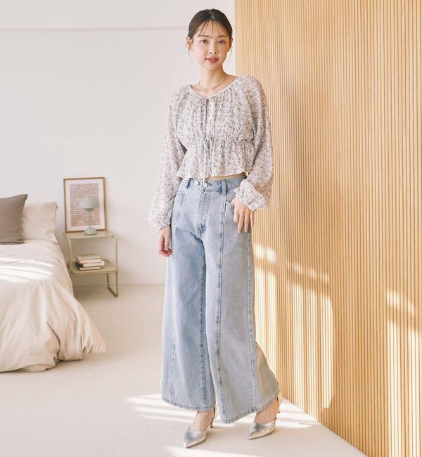 archives「リボン刺繍ワイドデニム／」|デニム|