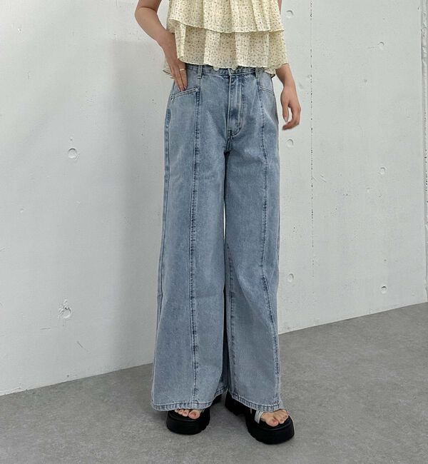 archives「リボン刺繍ワイドデニム／」|デニム|
