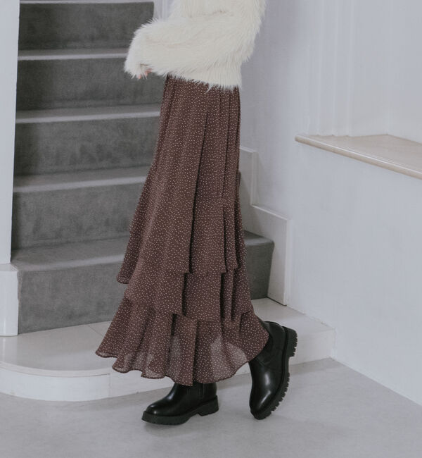 archives「ドットアソートフリルティアードスカート」|スカート|