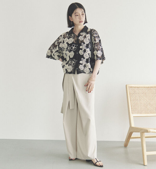 Doux archives「コードレースクロップドシャツ」|シャツ・ブラウス|