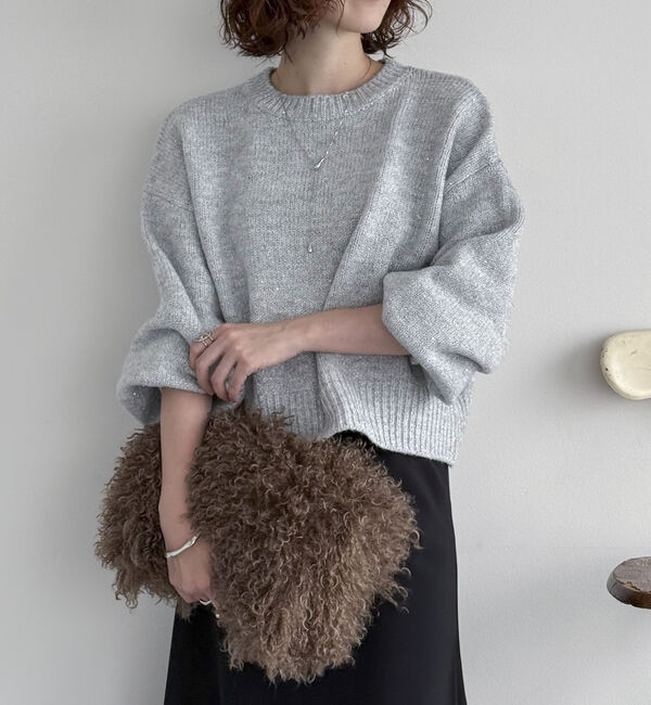 Doux archives「スパンコールショートニットプルオーバー」|ニット・セーター|SILVER GRAY