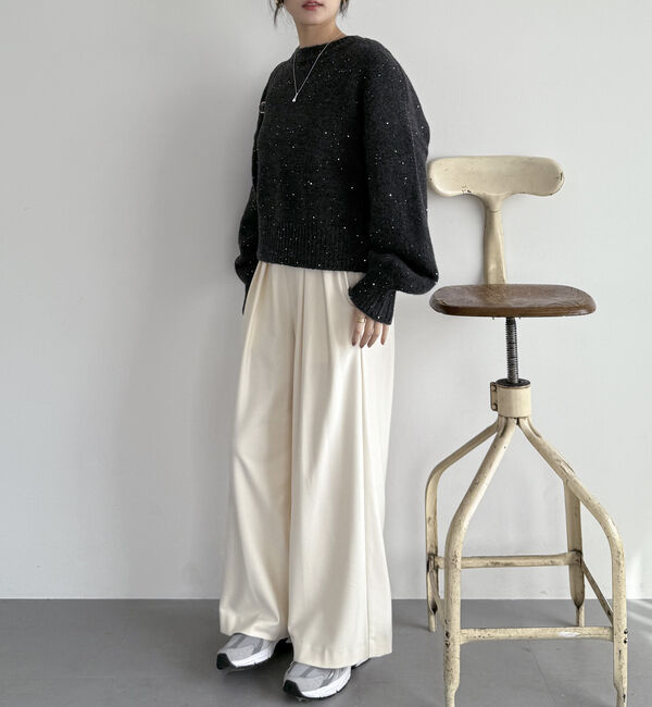 Doux archives「スパンコールショートニットプルオーバー」|ニット・セーター|