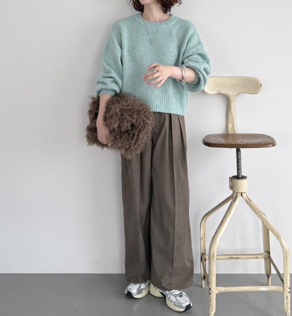 Doux archives「スパンコールショートニットプルオーバー」|ニット・セーター|