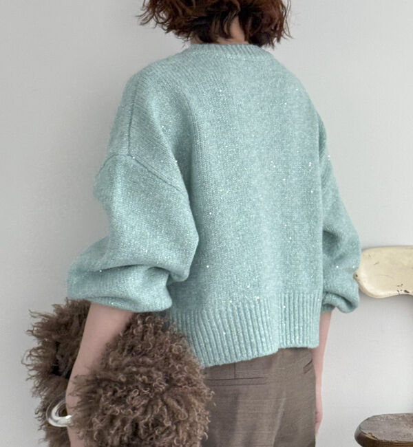 Doux archives「スパンコールショートニットプルオーバー」|ニット・セーター|