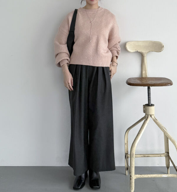 Doux archives「スパンコールショートニットプルオーバー」|ニット・セーター|