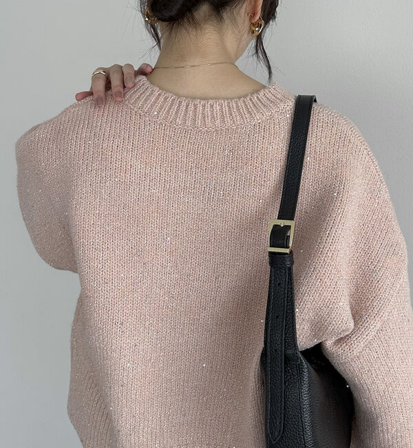 Doux archives「スパンコールショートニットプルオーバー」|ニット・セーター|