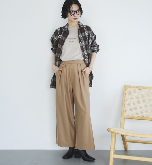 Doux archives「両面起毛タックワイドパンツ」|チノ|