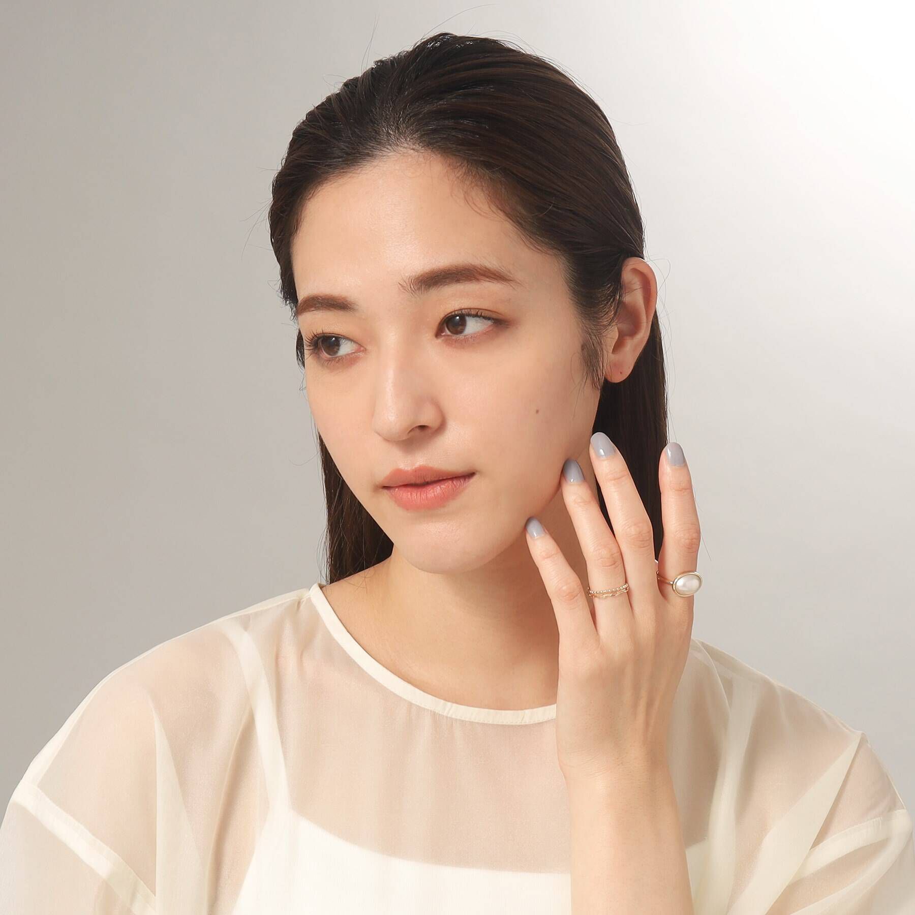 COCOSHNIK「K10マベパール横オーバル リング」|リング|