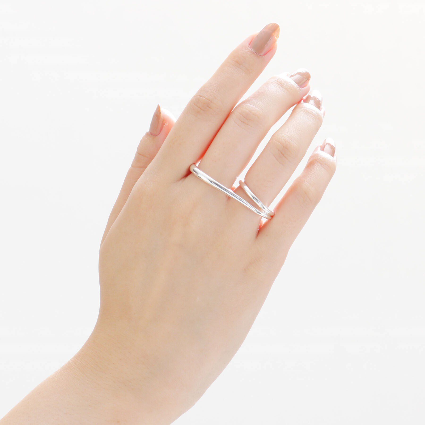 COCOSHNIK ONKITSCH「シルバー リングイヤーカフ ダブルフィンガー」|リング|