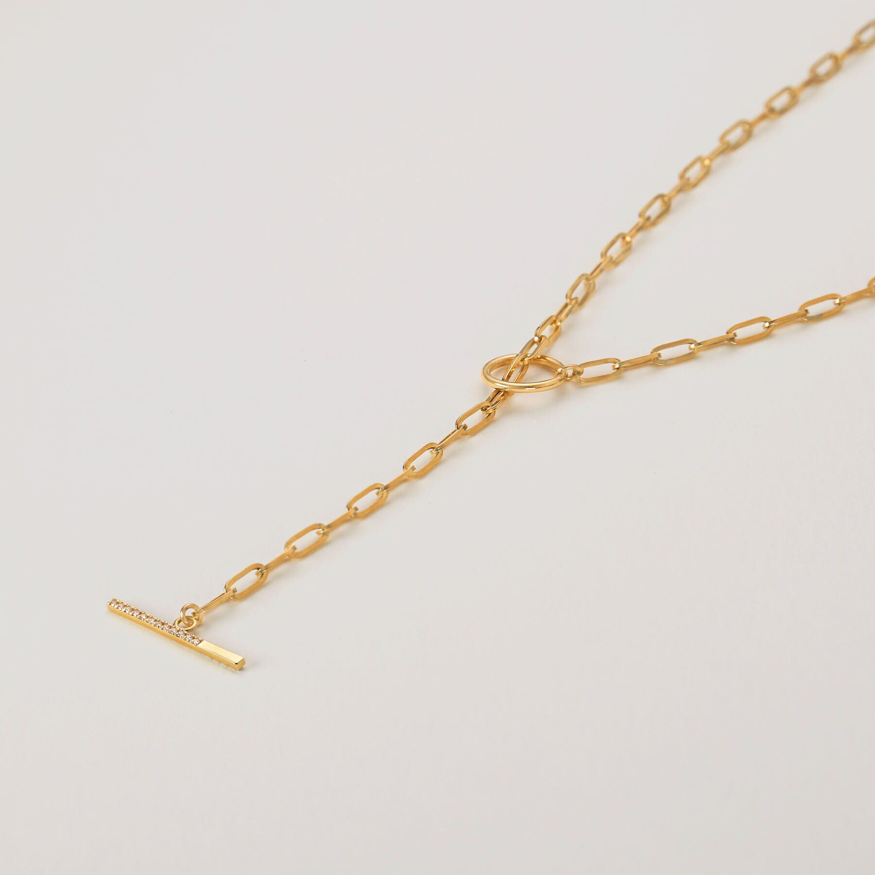 COCOSHNIK「K10ダイヤモンド 中空プリムチェーンマンテル ネックレス」|ネックレス|