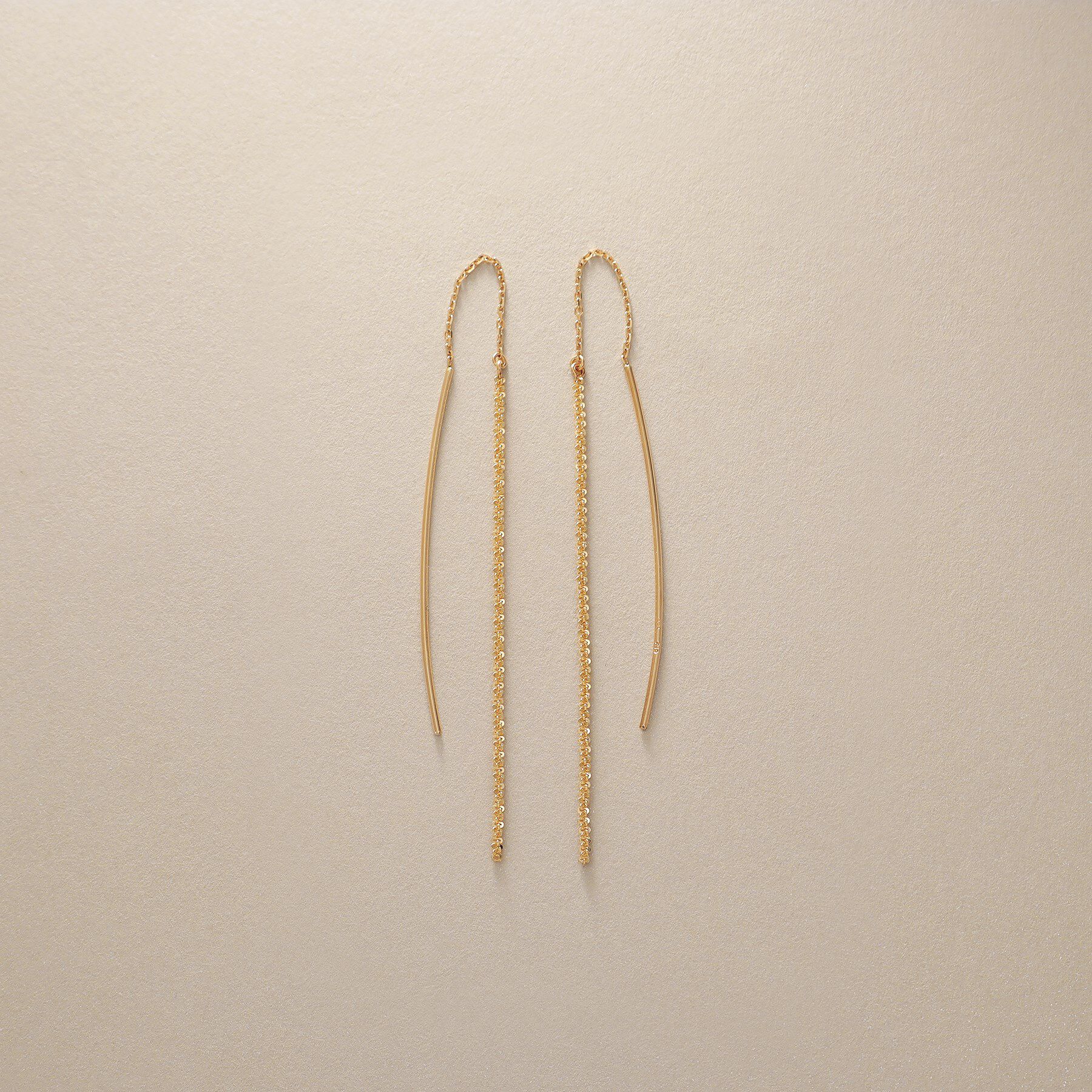 COCOSHNIK「K10クリスクロスチェーンフリンジ ピアス」|ピアス|