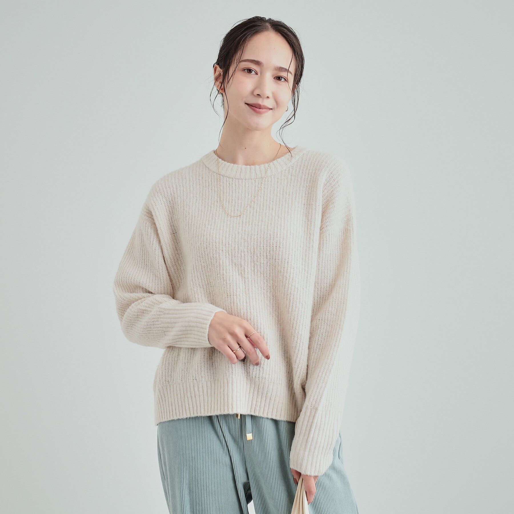 SHOO･LA･RUE「【高レビュー】大人フェミニン ふわふわ畦編み ゆるニット」|ニット・セーター|