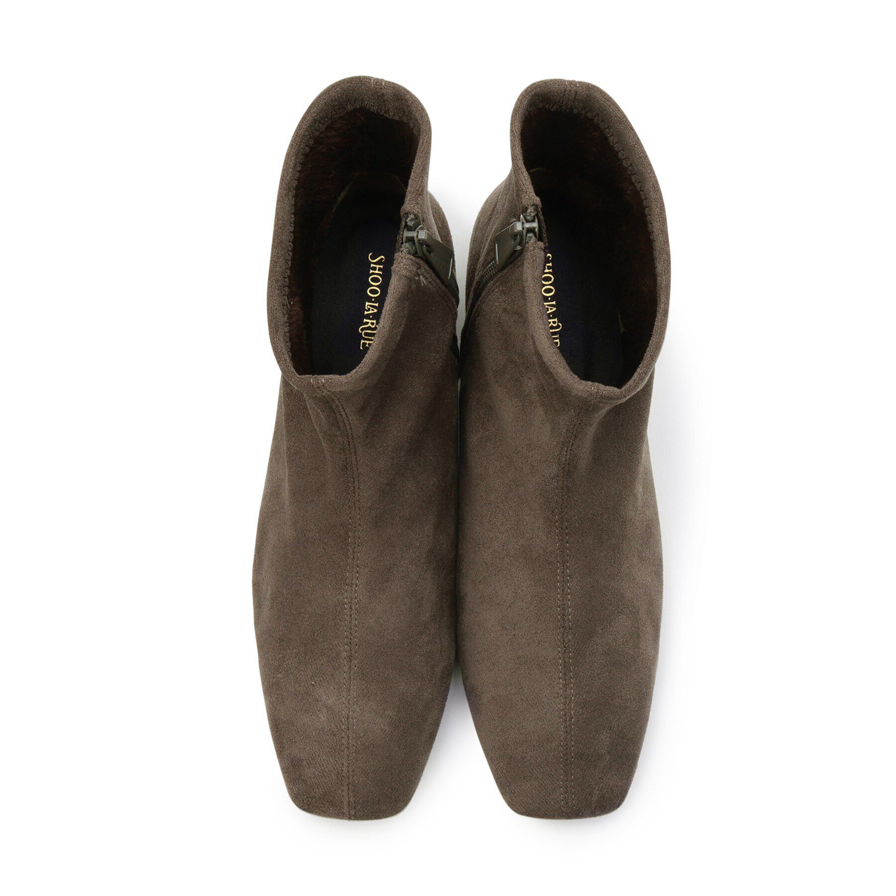 SHOO･LA･RUE「【22.5cm～25.0cm】軽くて歩きやすい ローヒール あったかストレッチブーツ」|ショートブーツ|