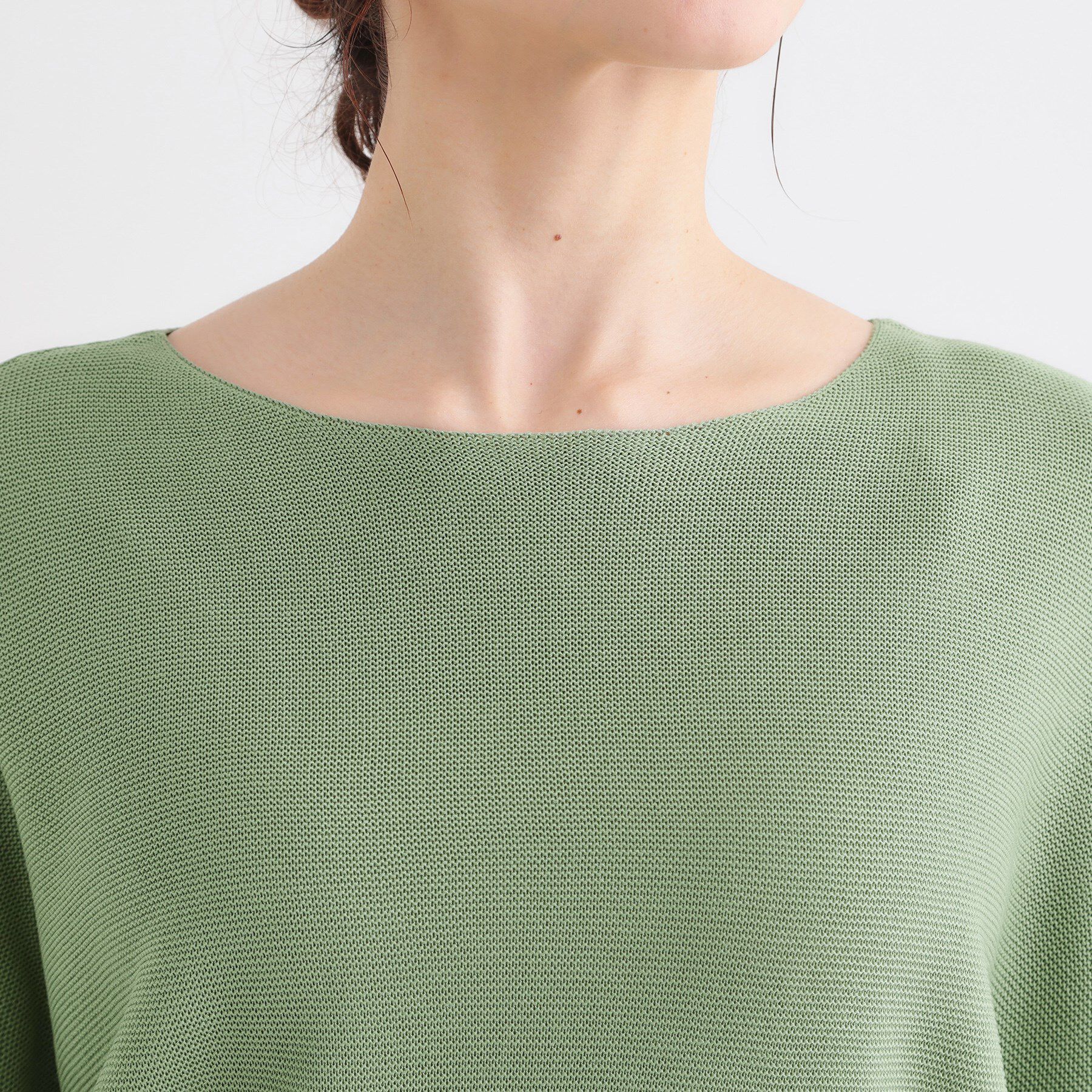 SHOO･LA･RUE「カジュアルにもきれいめにも ガーター編み 7分袖ドルマンニット」|ニット・セーター|