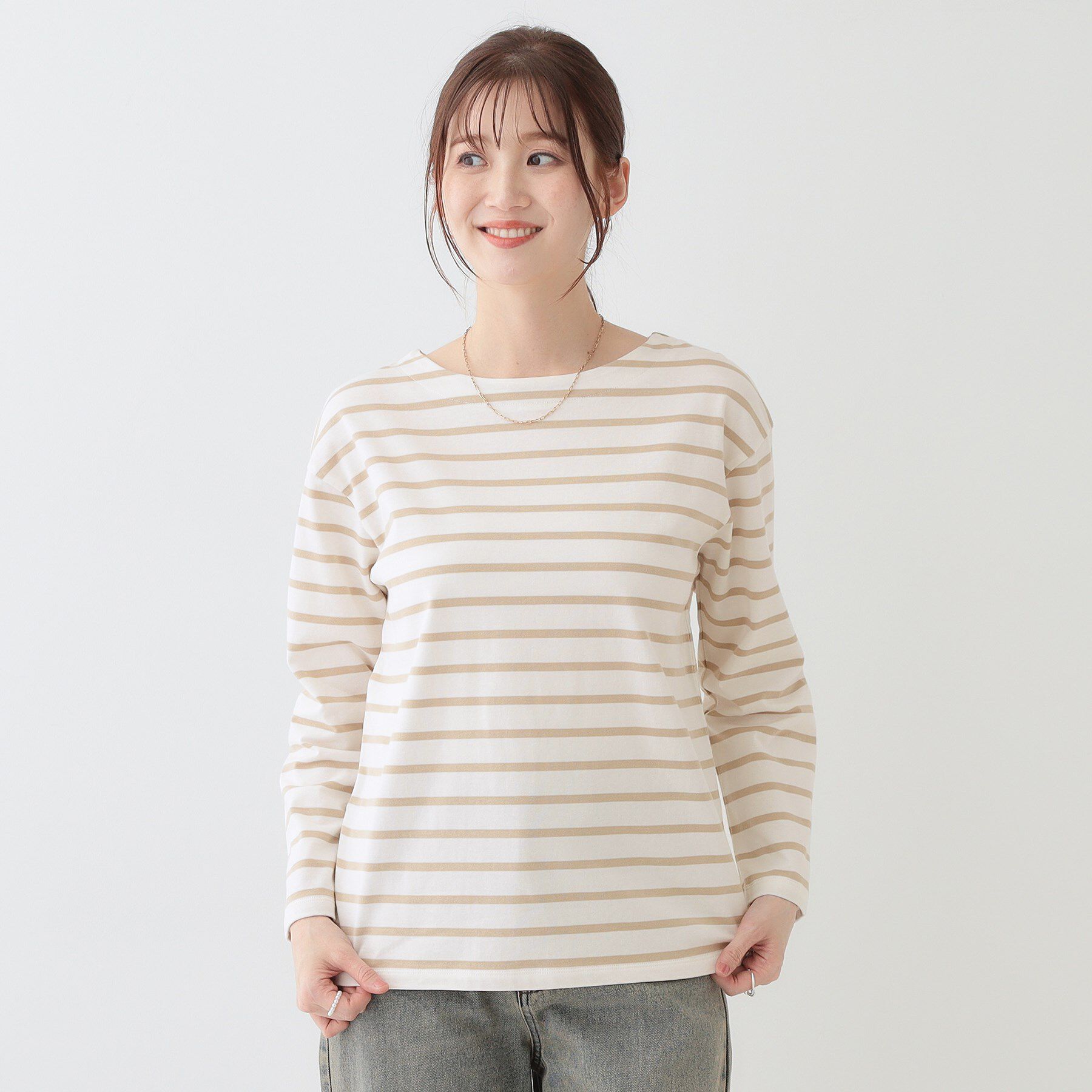 SHOO･LA･RUE「【洗える/S-LL】シンプルだから着回ししやすい コットンアソートロンT」|Tシャツ・カットソー|