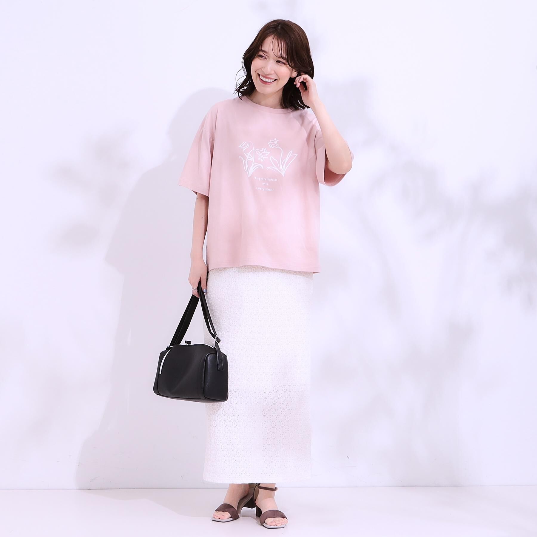 SHOO･LA･RUE「【選べる4柄】コットンプリントロゴTシャツ」|Tシャツ・カットソー|