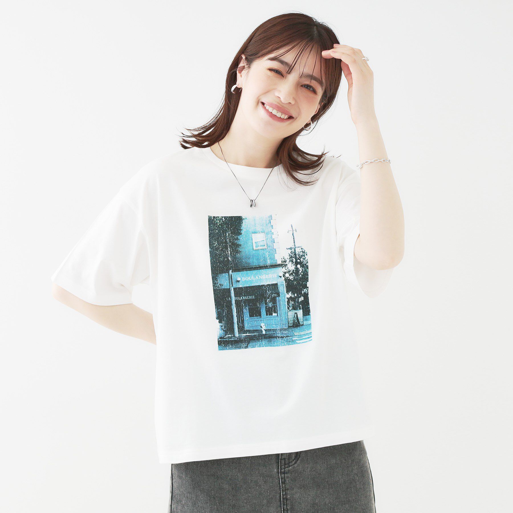 SHOO･LA･RUE「【選べる4柄】コットンプリントロゴTシャツ」|Tシャツ・カットソー|