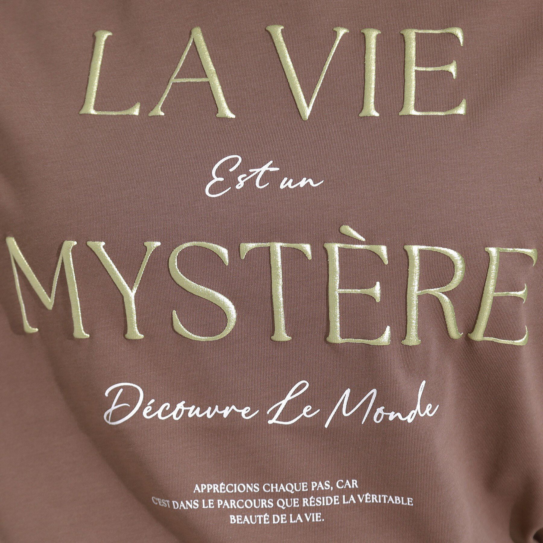 SHOO･LA･RUE「【S-LL/ひんやり/UV】ぷっくりラメプリントロゴTシャツ」|Tシャツ・カットソー|