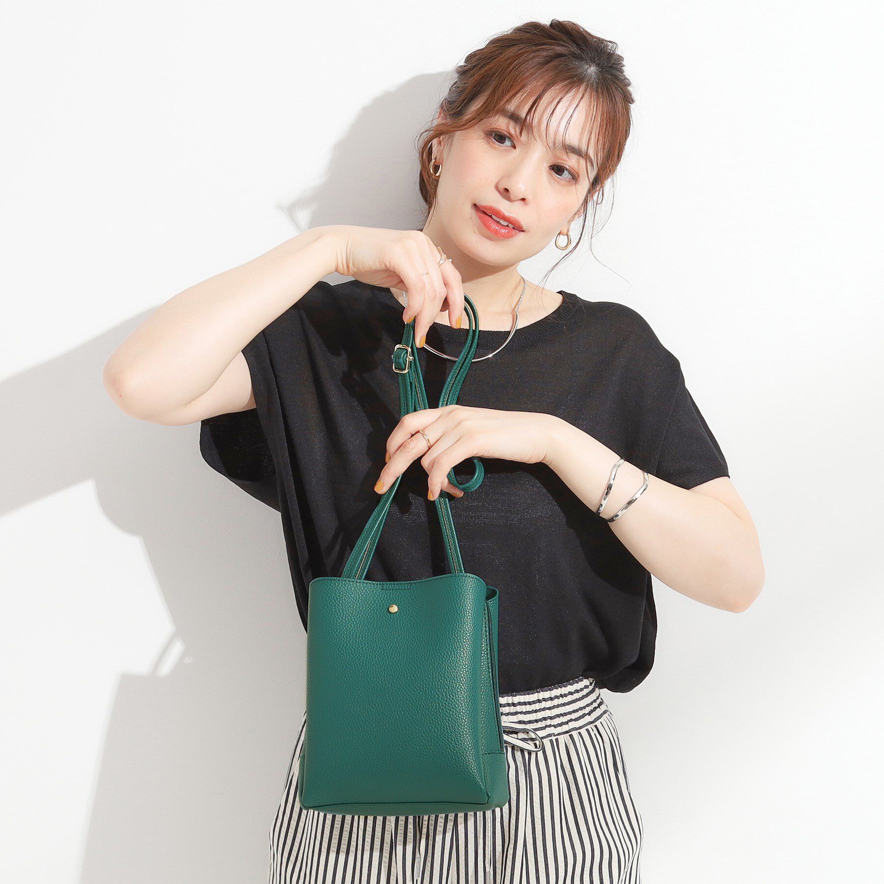 SHOO･LA･RUE「【軽量】ふわっと軽い3層ショルダーバッグ」|ショルダー・メッセンジャー|ブルーグリーン(09