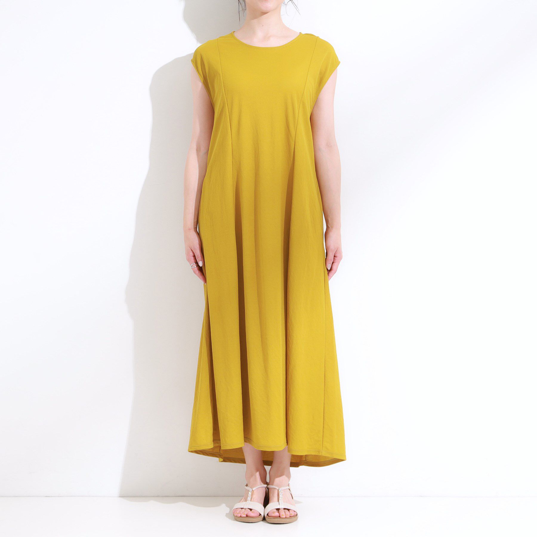 SHOO･LA･RUE「【S-LL/ひんやり】切替ラインですっきりと 1枚で着られるロングワンピース」|ワンピース|