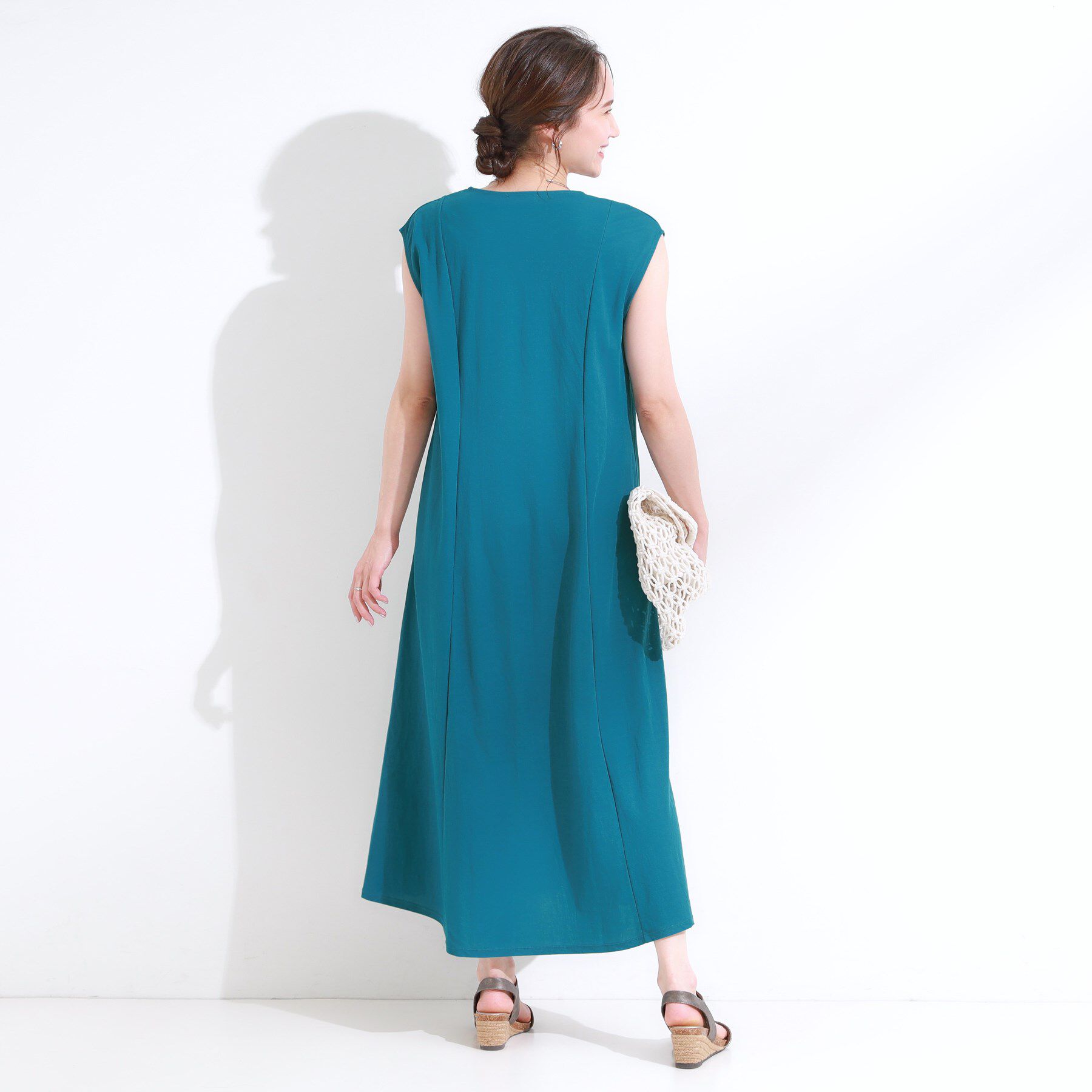 SHOO･LA･RUE「【S-LL/ひんやり】切替ラインですっきりと 1枚で着られるロングワンピース」|ワンピース|