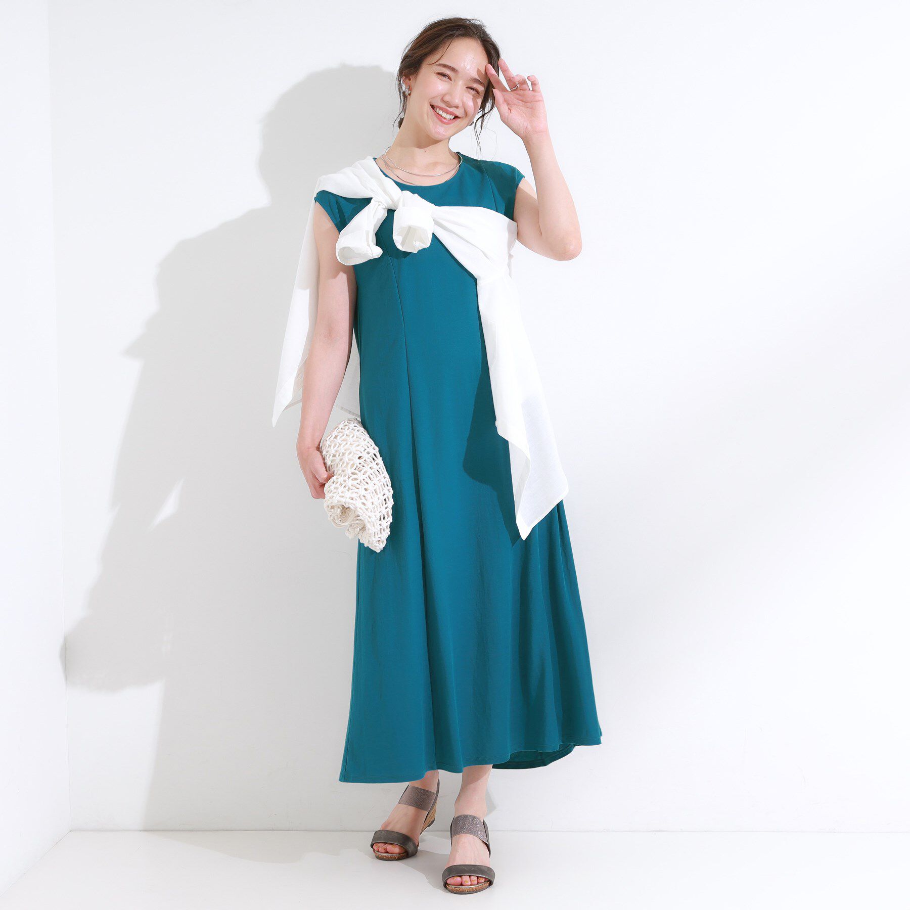 SHOO･LA･RUE「【S-LL/ひんやり】切替ラインですっきりと 1枚で着られるロングワンピース」|ワンピース|