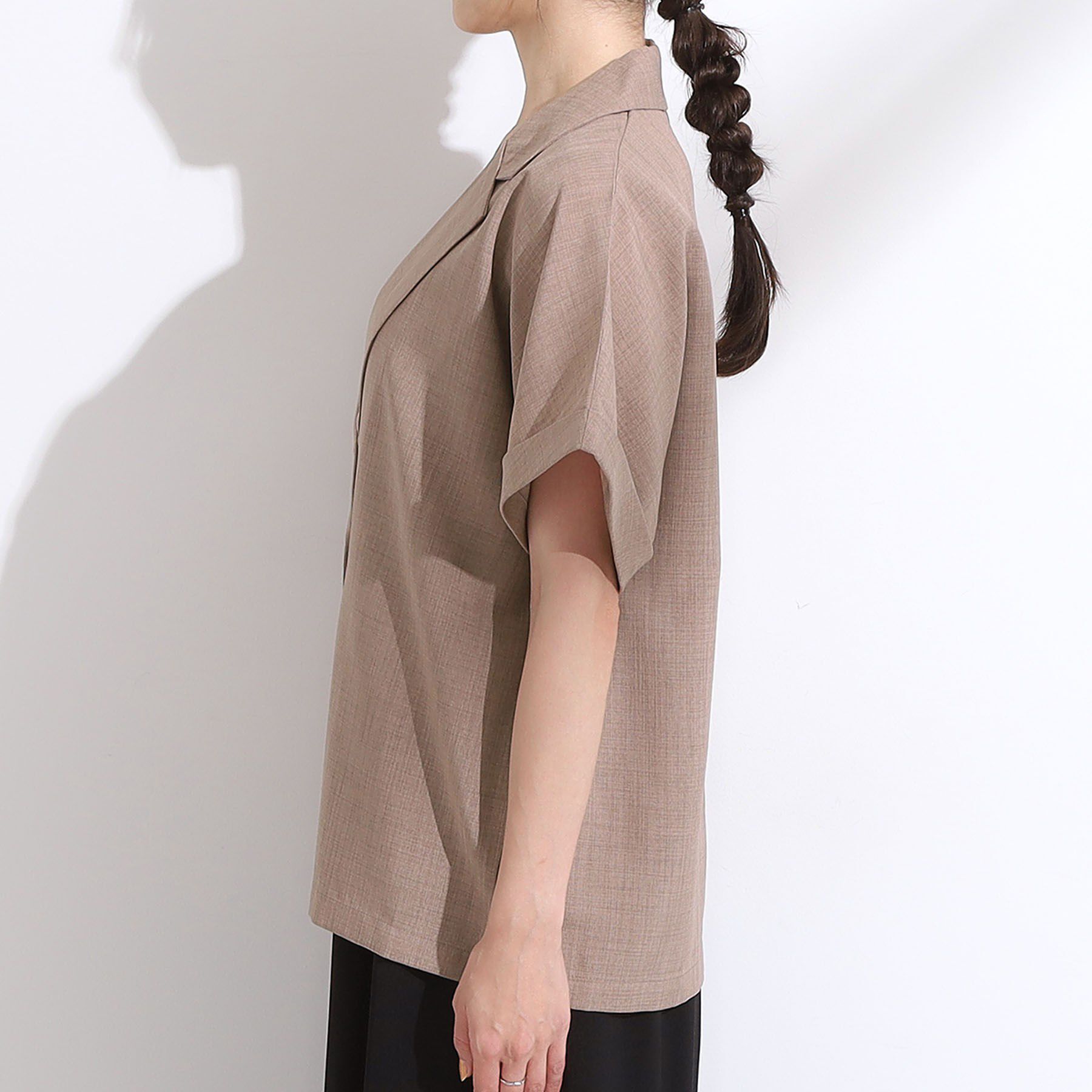SHOO･LA･RUE「【S-LL】さらりと着たい大人のための 麻調半袖ジャケット」|テーラードジャケット|