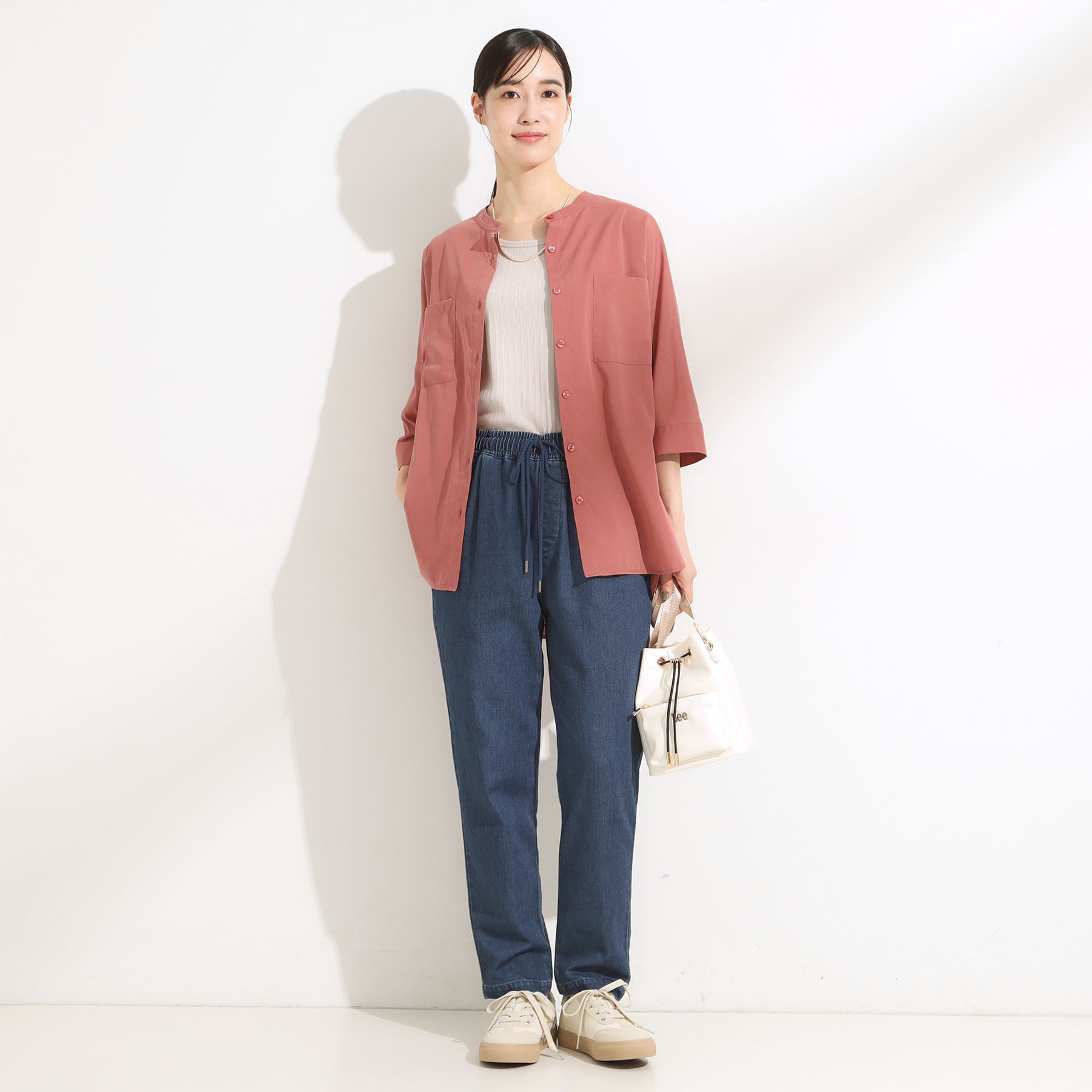 SHOO･LA･RUE「【SS-LL/美脚シルエット】デニムイージーテーパードパンツ」|デニム|