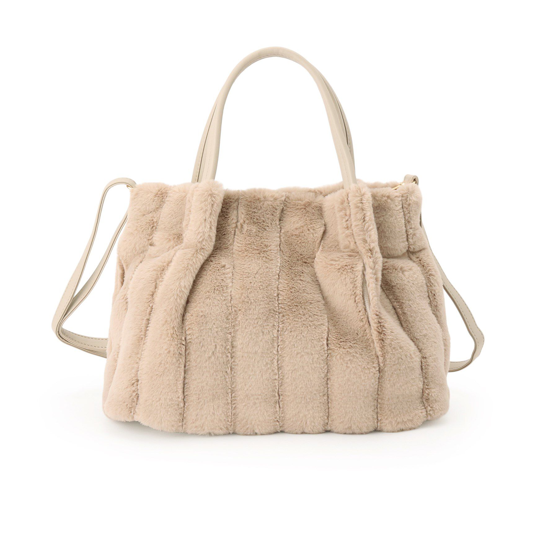 SHOO･LA･RUE「【高レビュー/2WAY】きれい見えで上品な ストライプファートートバッグ」|トートバッグ|