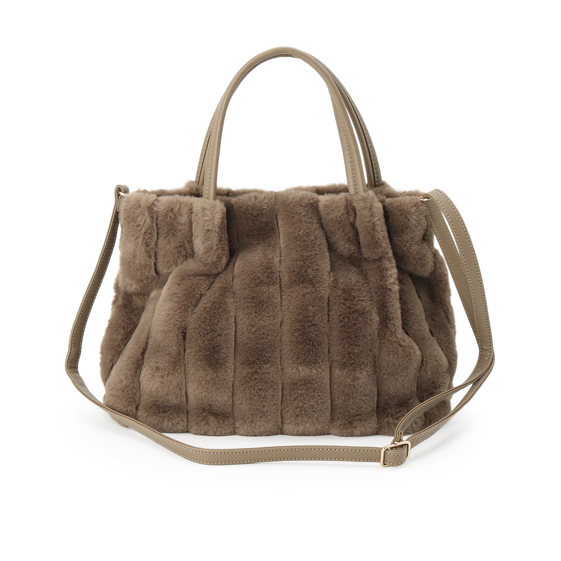 SHOO･LA･RUE「【高レビュー/2WAY】きれい見えで上品な ストライプファートートバッグ」|トートバッグ|