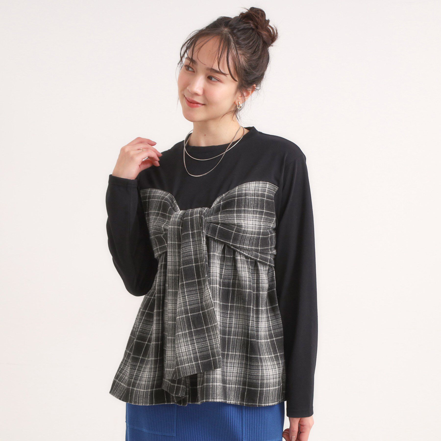 SHOO･LA･RUE「シャツレイヤード風で1枚でサマ見え ロンT」|Tシャツ・カットソー|