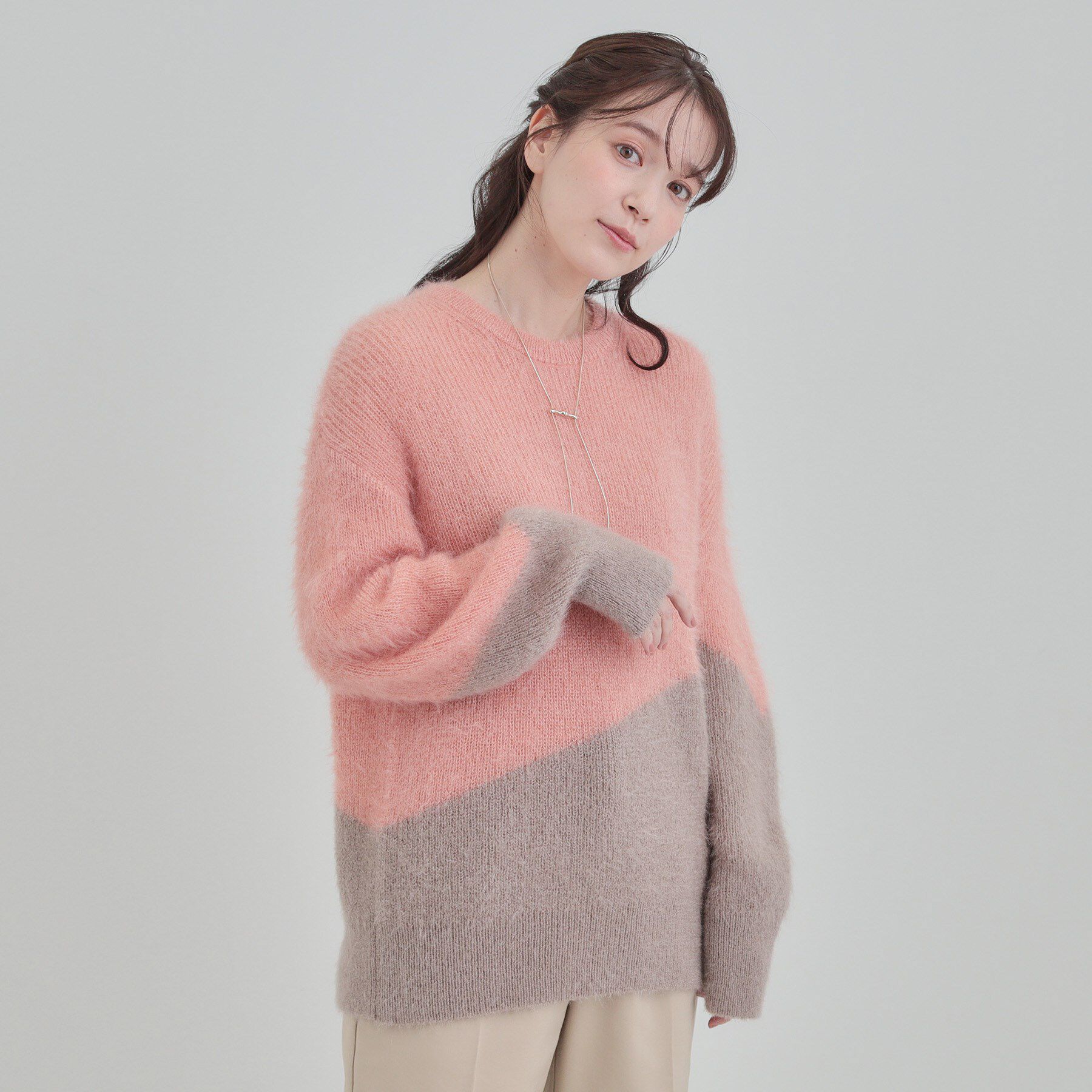 SHOO･LA･RUE「【S-LL/ゆったり】ふわふわシャギー 大人レディなニット」|ニット・セーター|