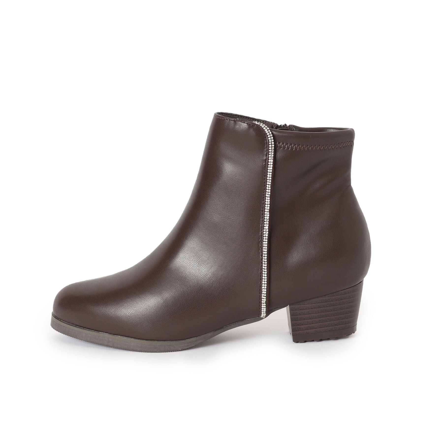 SHOO･LA･RUE「キラキラバックストレッチブーツ」|ショートブーツ|