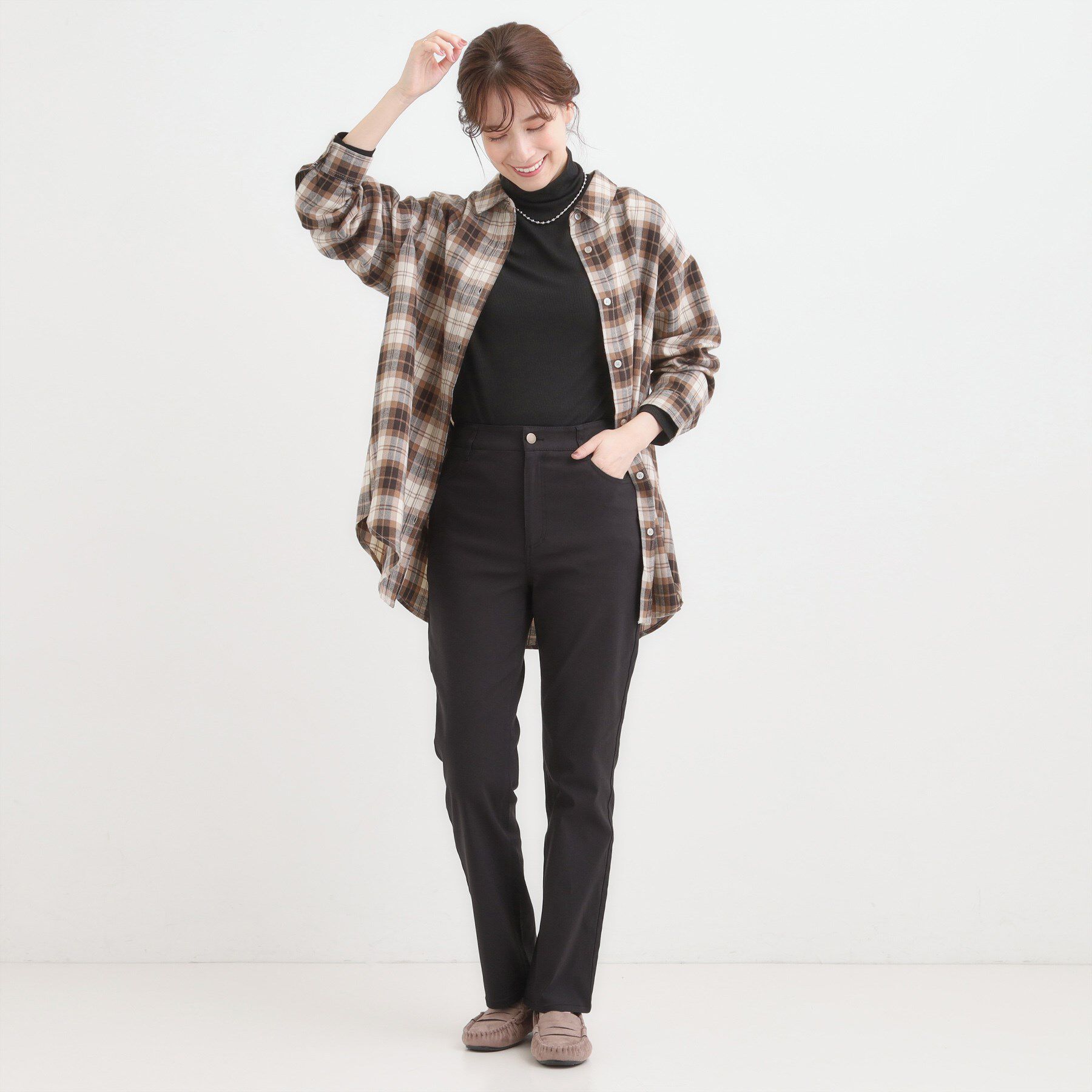 SHOO･LA･RUE「【S-LL】優しくフィット ハイパーストレートパンツ」|その他|