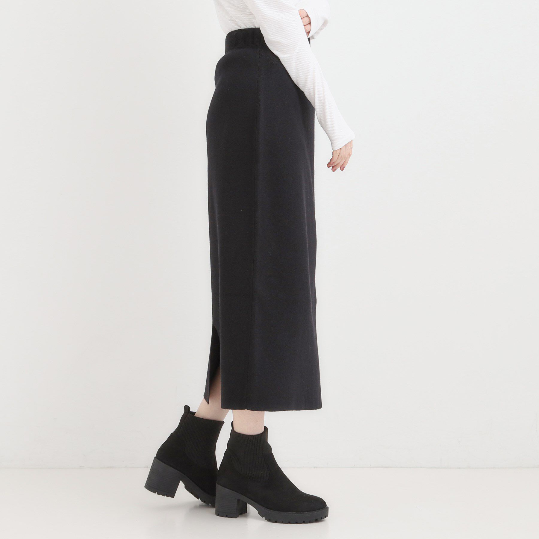 SHOO･LA･RUE「【毛玉レス/洗える】すっきり見えが叶う ナロースカート」|スカート|